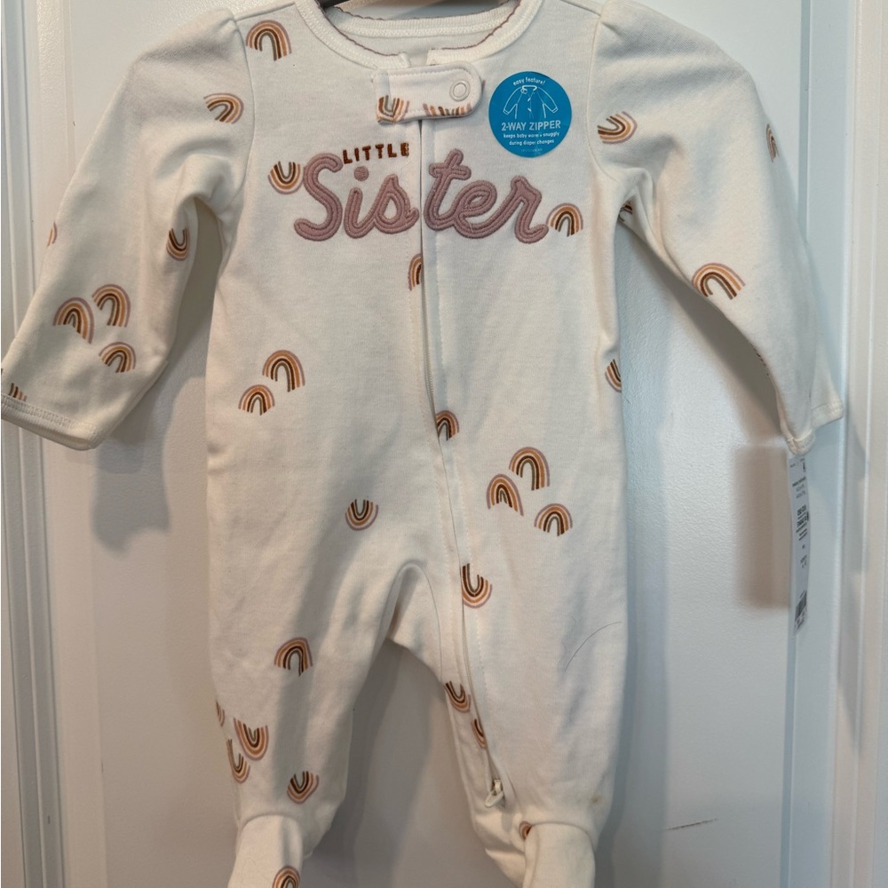 Carter's Cream and Brown Teddy Bear Footies